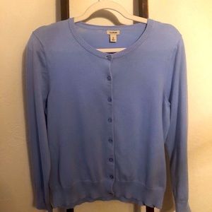 LL Bean cardigan baby blue